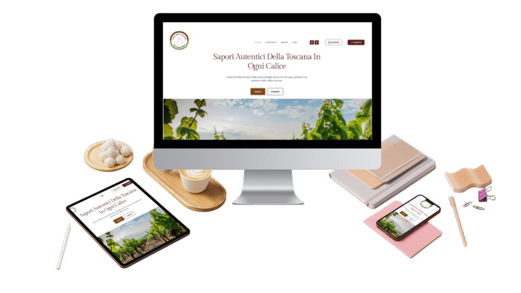 imac ipad e iphone con la stessa pagina di un sito