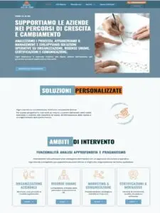 Homepage del sito web per consulenza aziendale