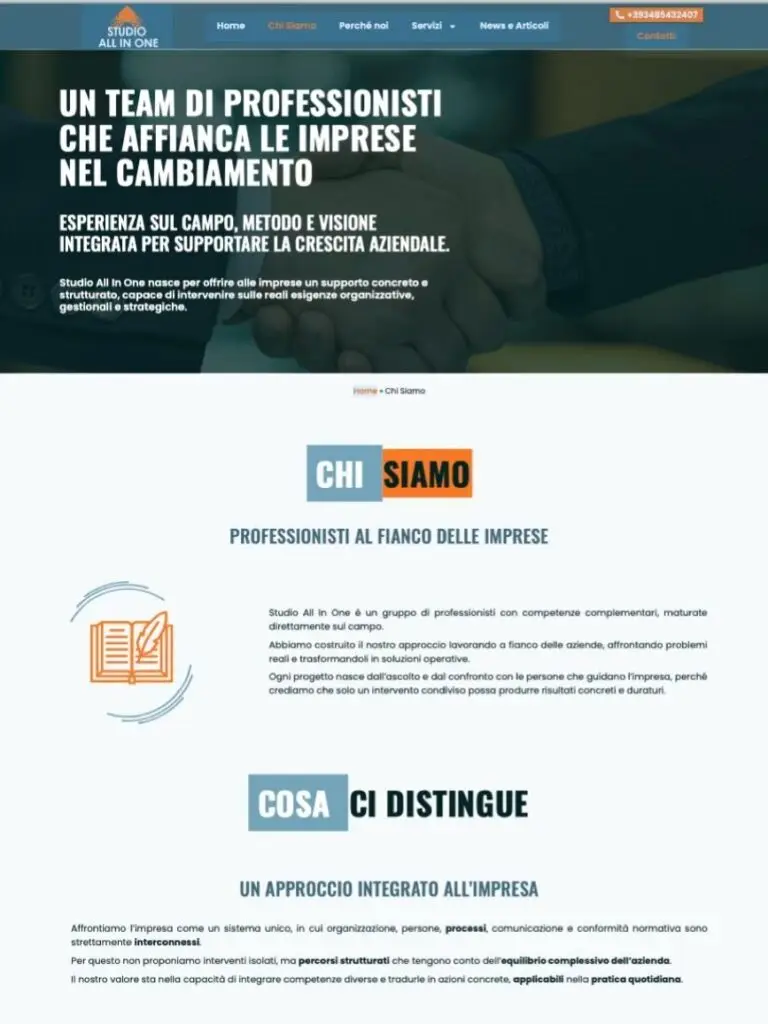 pagina chi siamo del sito web per consulenza aziendale