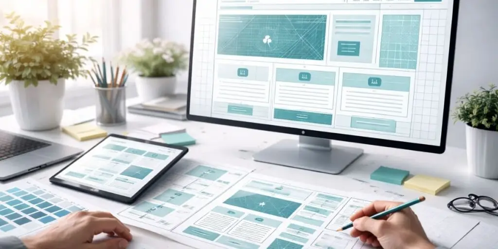 Esempio di progettazione struttura sito web con wireframe e layout responsive