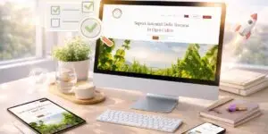 Sito web visualizzato su desktop, tablet e smartphone durante la fase di revisione finale e lancio online