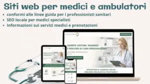 Esempio di sito web medico responsive per ambulatorio visualizzato su desktop e dispositivi mobili