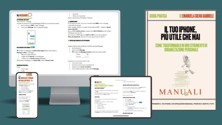 ebook "il tuo iphone più utile che mai" visualizzato su iPhone, iPad e Mac