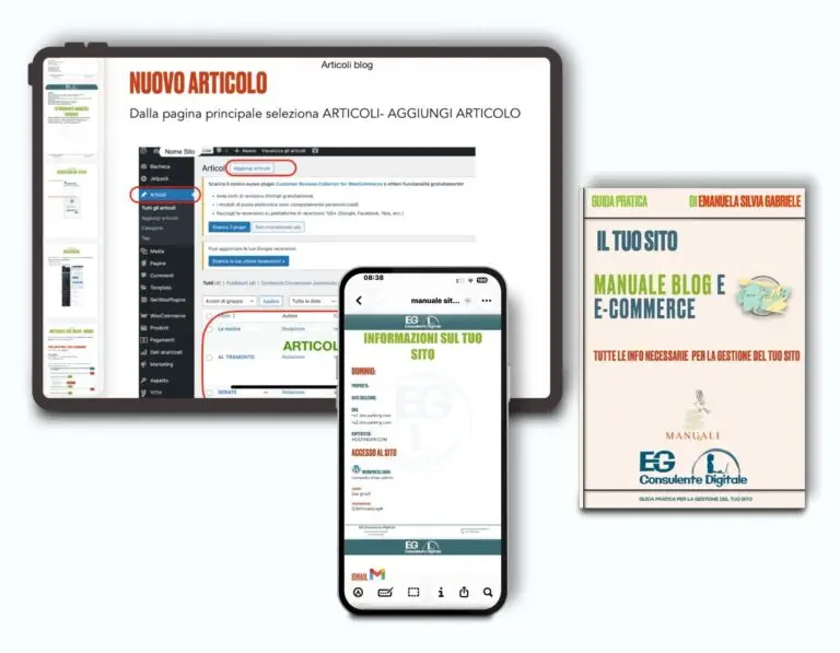 manuale di uso del sito web in pdf o ebook