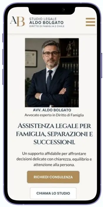 sito legale visualizzato su smartphone