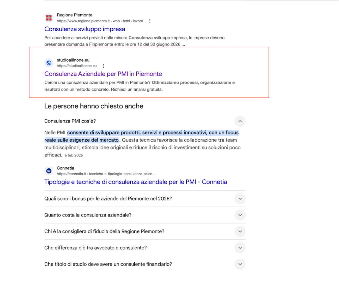 Studio All In One in prima pagina nelle ricerche Google
