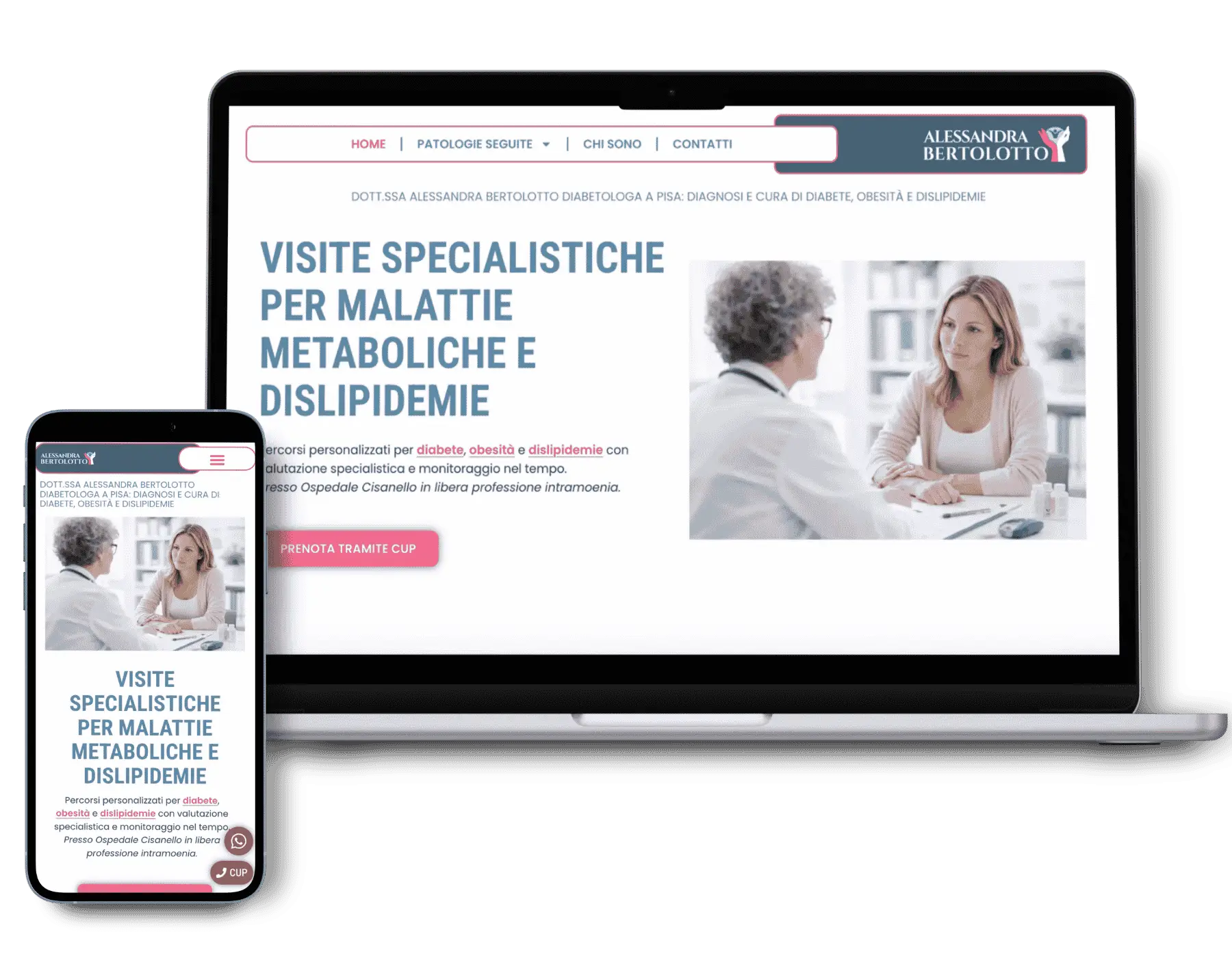 sito dottoressa-alessandrabertolotto.it visto su laptop e smartphone