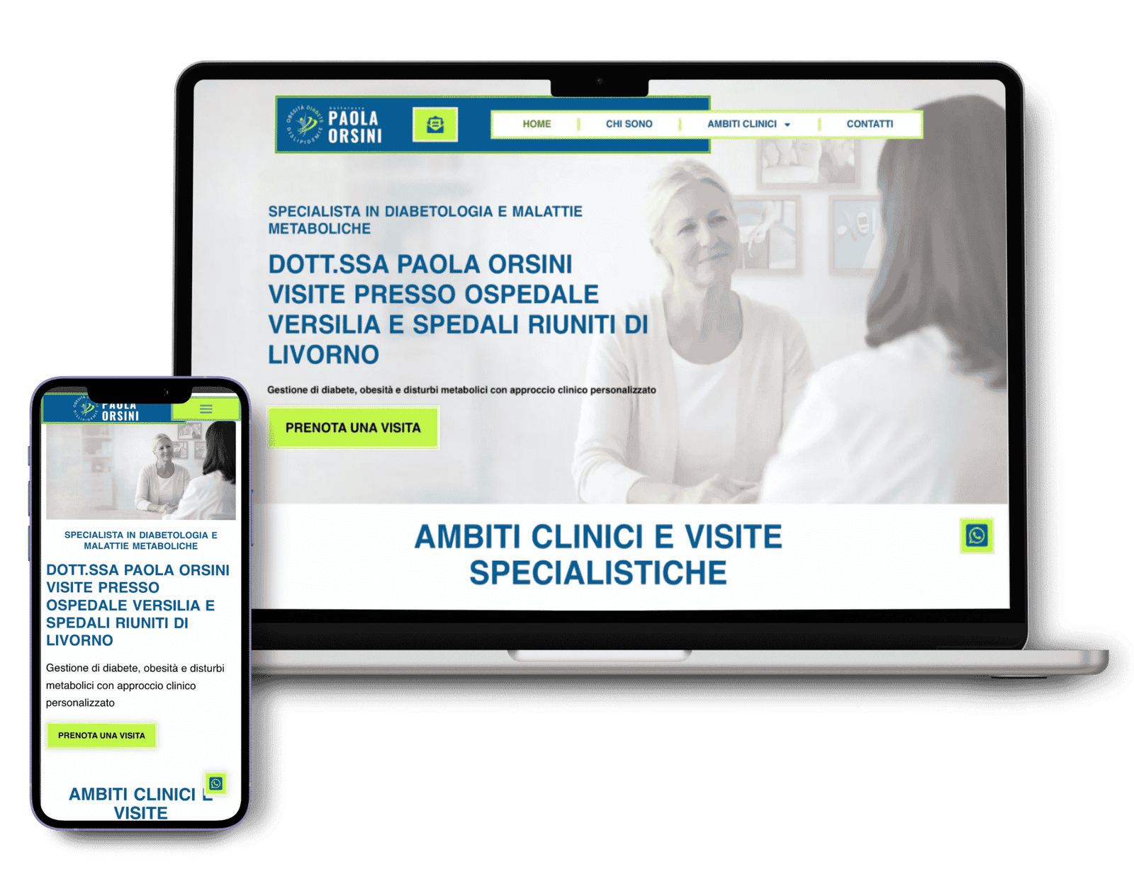 sito dottoressa-paolaorsini visto su laptop e smartphone