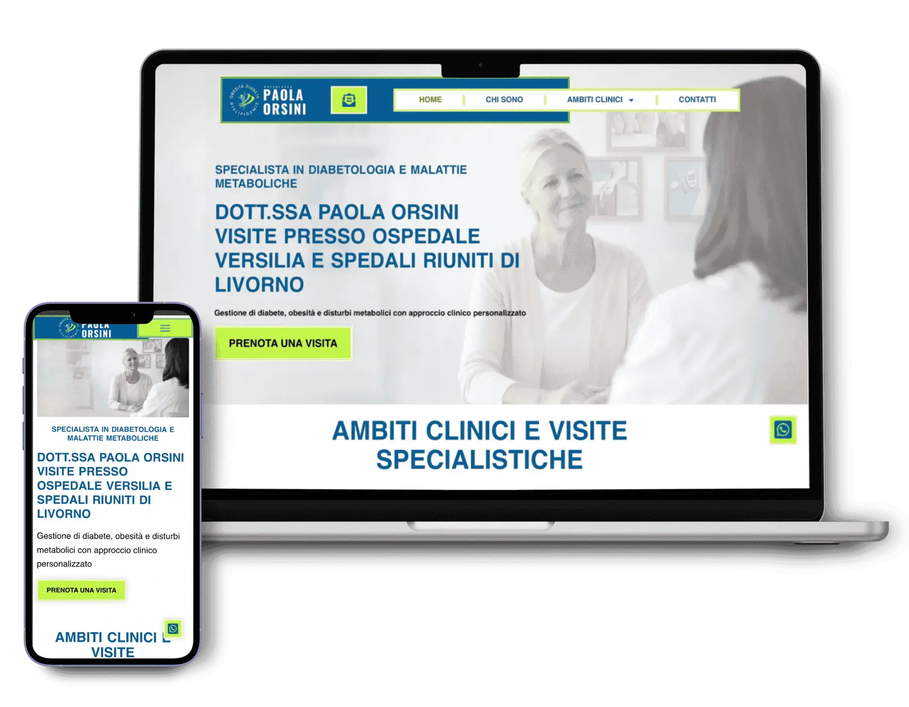 sito dottoressa-paolaorsini visto su laptop e smartphone