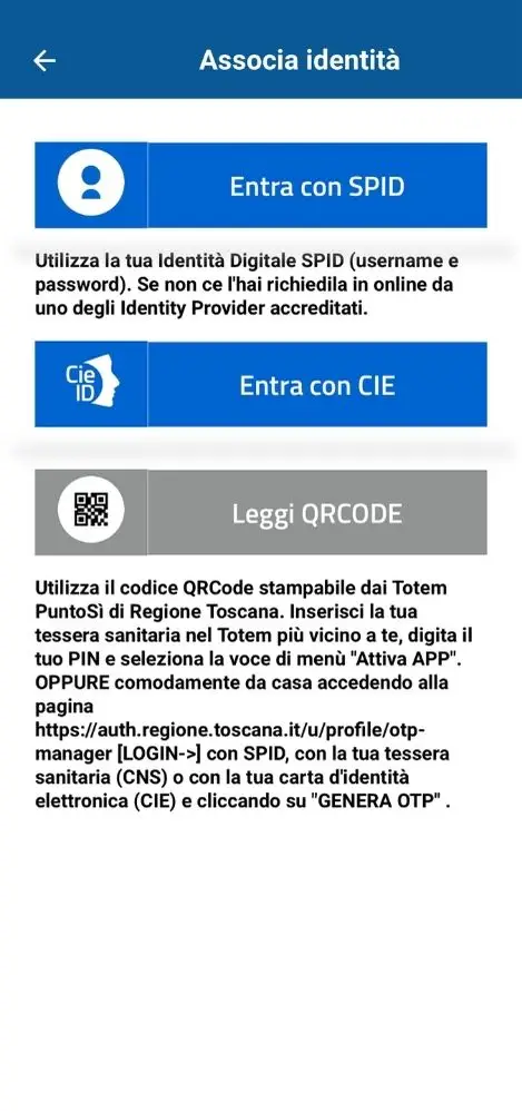 App toscana salute schermata 3
