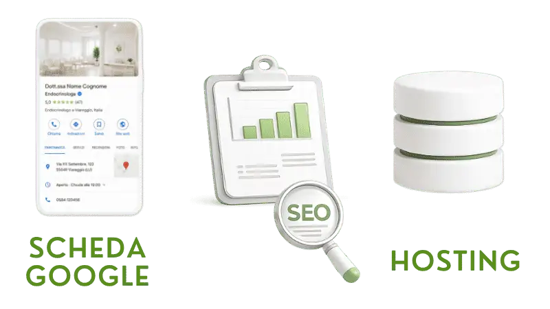 servizi: scheda google, seo, hosting