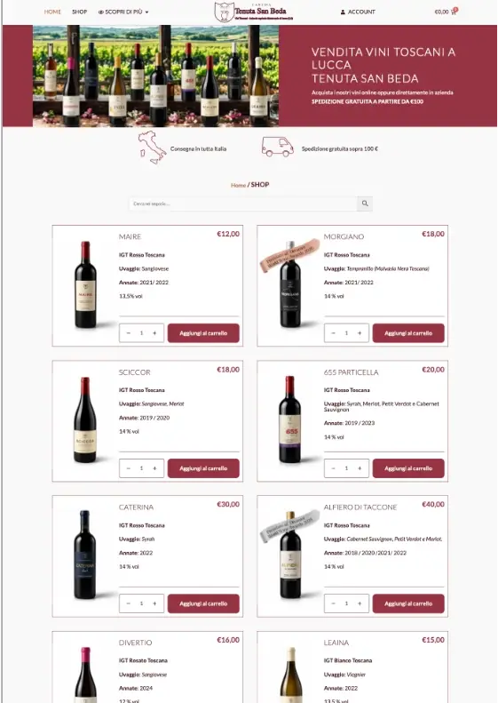 shop tenuta san beda