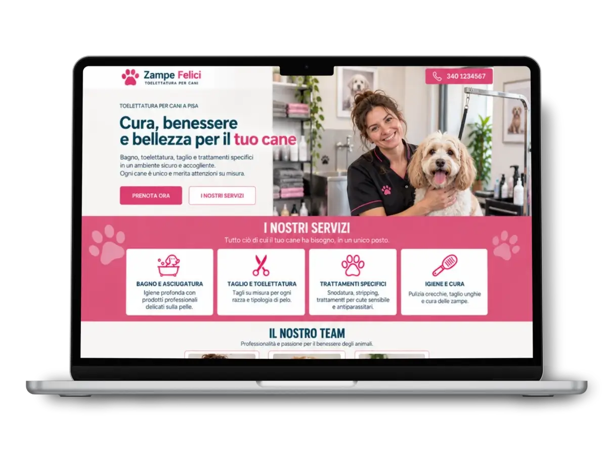 esempio di sito one page essential esempio visto su desktop